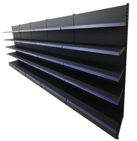 Rafturi de perete, inaltime 200 cm, Lungime 503 cm, Baza 40, Polite 40, Antracit [2]