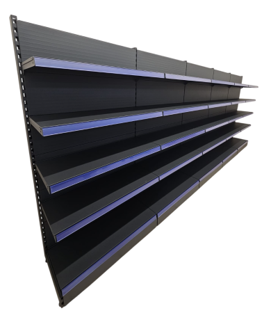 Rafturi de perete, inaltime 200 cm, Lungime 503 cm, Baza 40, Polite 40, Antracit [3]