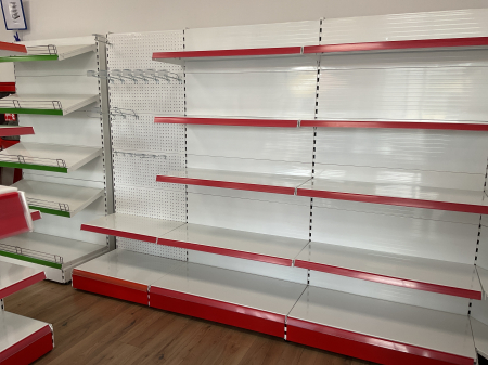 Rafturi de perete, inaltime 225 cm, Baza 50, Polite 40, Alb [3]