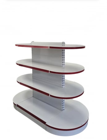 RAFTURI DE MAGAZIN - Rafturi Gondola+ 2 Capat Gondole oval, inaltime 165 cm,Lungime 210 cm Baza 50, Polite 40, Alb