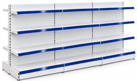 RAFTURI DE MAGAZIN - Rafturi Gondola, inaltime 140 cm,Lungime 303 cm Baza 40, Polite 40, Alb