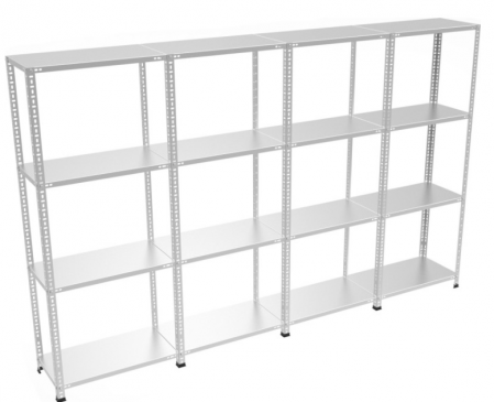 RAFTURI ARHIVA - RAFTURI METAL CU 4 NIVELE ALB H:200 CM L:375 CM