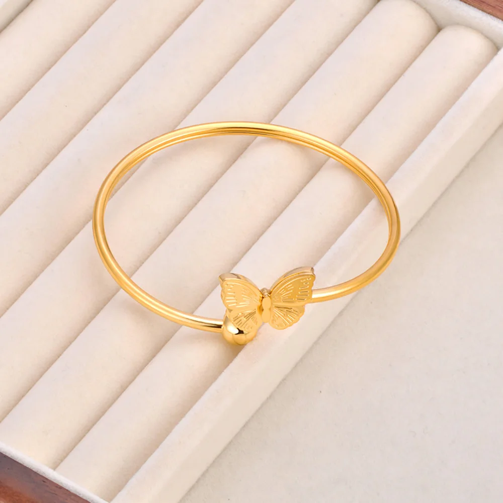Brățară Anaya, aurie, din oțel inoxidabil placat cu aur 18K, model fluture - Colecția Parisian [2]