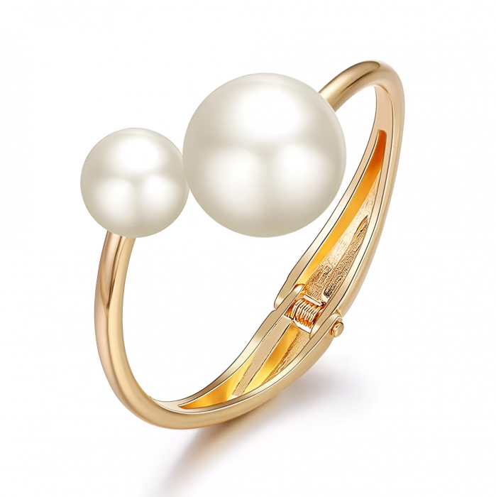 Brățară Amena, aurie, cu perle - Colecția Universe of Pearls [1]
