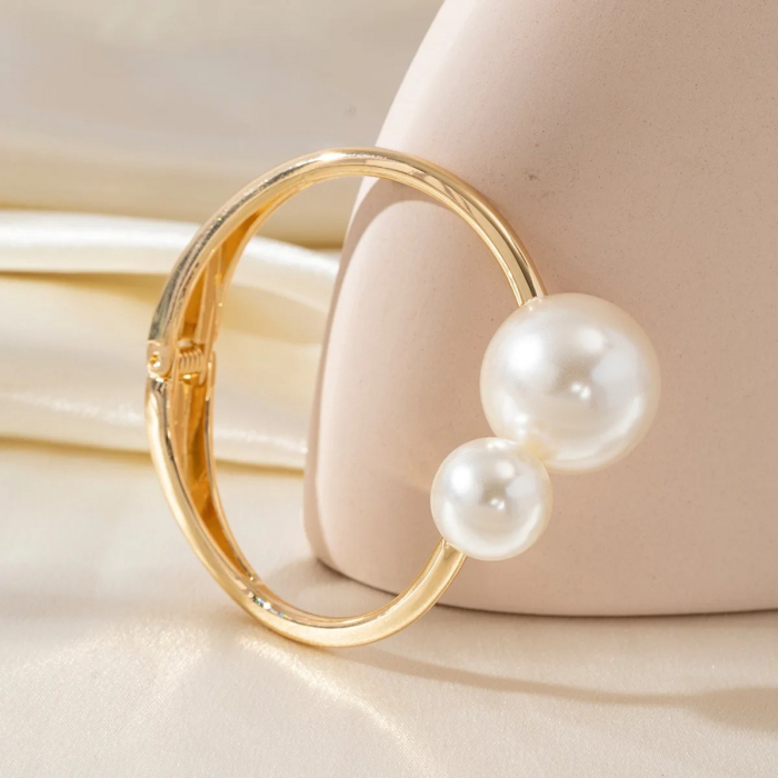 Brățară Amena, aurie, cu perle - Colecția Universe of Pearls [3]