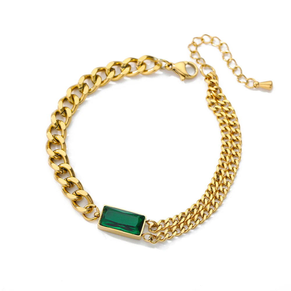 Brățară Lori, aurie, din oțel inoxidabil placat cu aur 18K, cu model geometric [1]