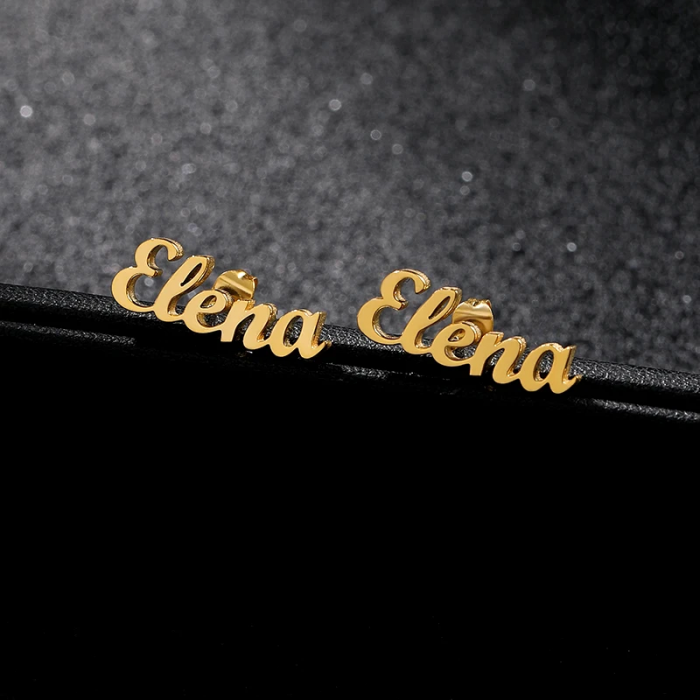 Cercei personalizați Lore, din oțel inoxidabil placat cu aur 18K [3]