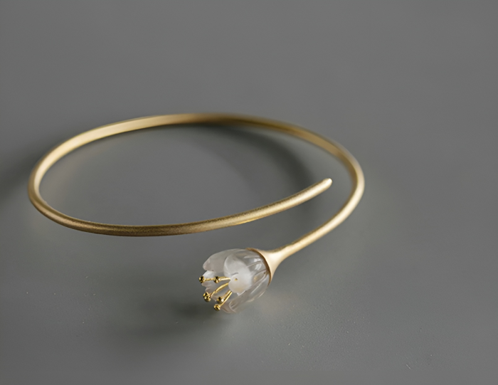 Brățară Spring Lily, din argint placat cu aur 18K, reglabilă - Colecția Metamorphosis [3]