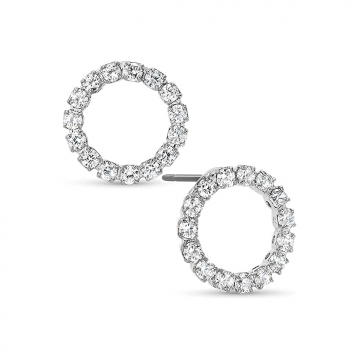 Cercei Mya, argintii, rotunzi, decorați cu zirconiu - Colecția Celebration [1]