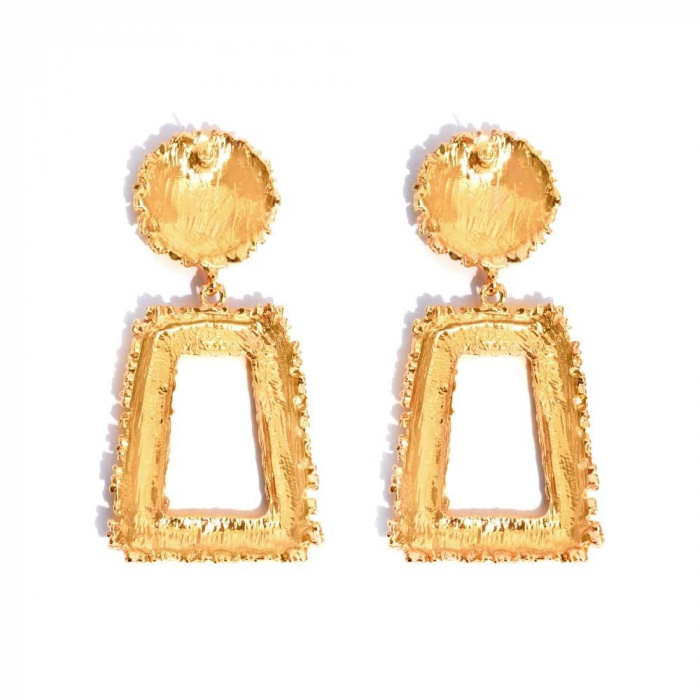Cercei cu clips Raquel, aurii, cu formă geometrică [5]