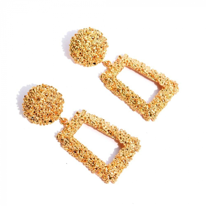 Cercei cu clips Raquel, aurii, cu formă geometrică [2]