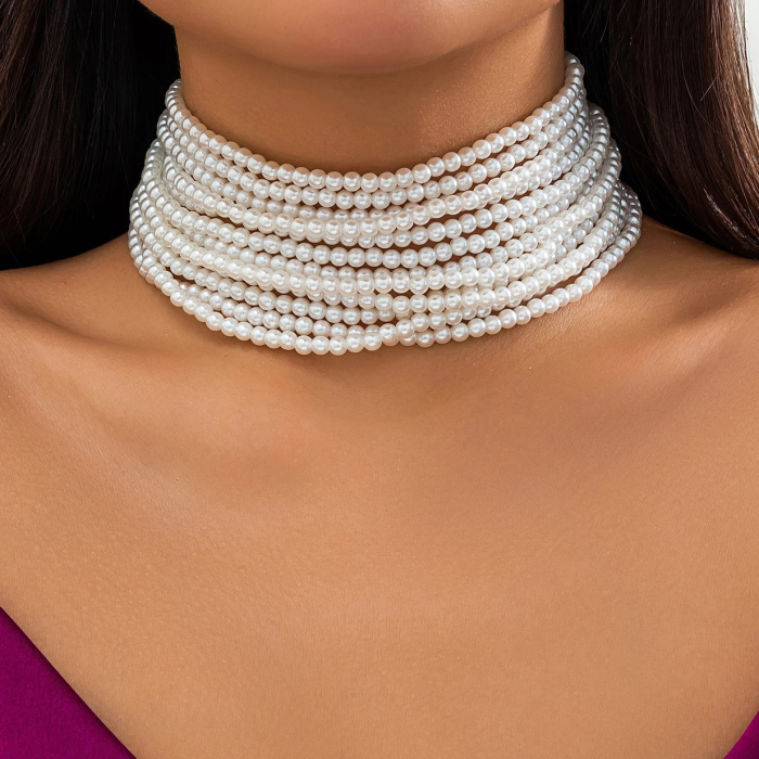 Colier Alessandra, cu perle multistrat, în stil vintage, tip choker - Colecția Universe of Pearls [3]
