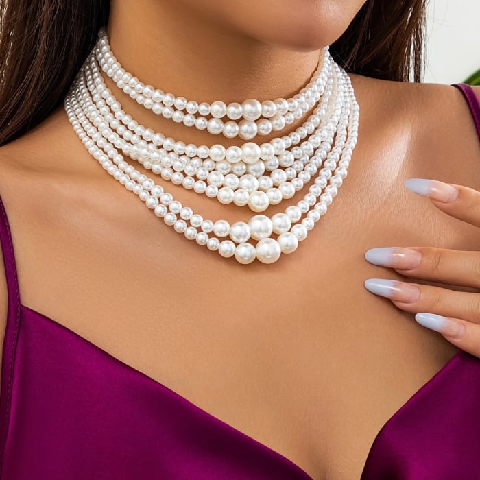 Colier Casey, cu perle și straturi multiple, tip choker - Colecția Universe of Pearls [4]