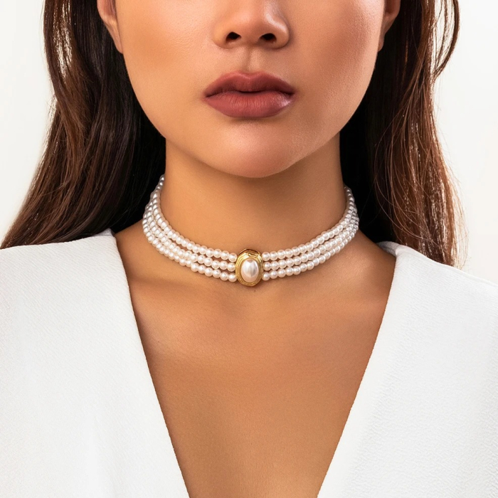 Colier Emilia, cu perle, tip choker, în stil vintage - Colecția Universe of Pearls [3]