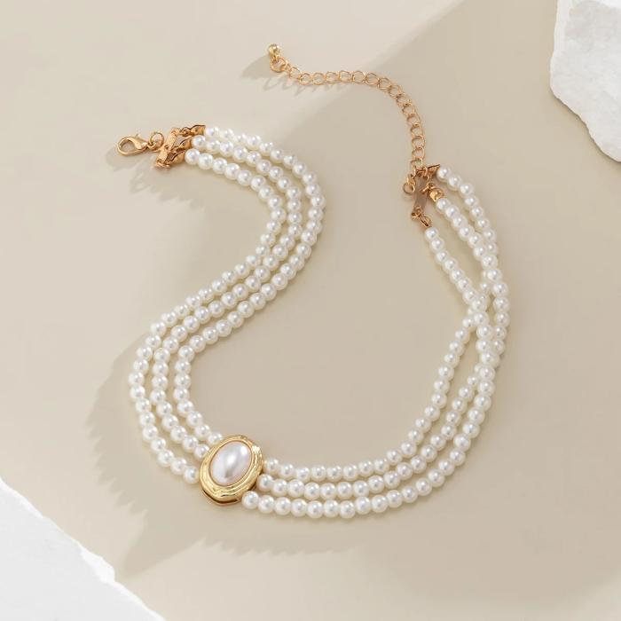 Colier Emilia, cu perle, tip choker, în stil vintage - Colecția Universe of Pearls [2]