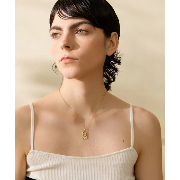 Colier Jadis, auriu, din oțel inoxidabil placat cu aur 18K, cu pandantiv bust feminin [3]