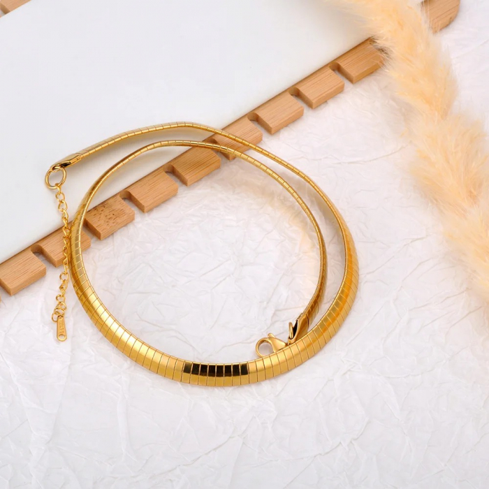 Colier Maren, auriu, din oțel inoxidabil placat cu aur 18K, tip snake chain - Colecția Parisian [2]