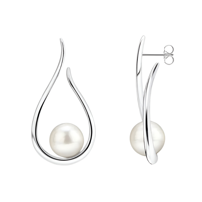 Cercei argint Myria, cu perle, în formă de lacrimă [2]