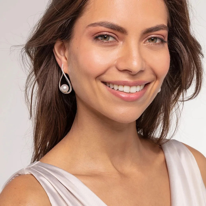 Cercei argint Myria, cu perle, în formă de lacrimă [3]