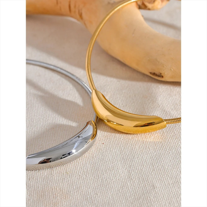 Colier Calliope, auriu, din oțel inoxidabil placat cu aur 18K, tip choker - Colecția Glamour [3]