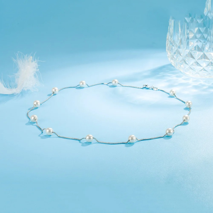 Colier din argint Ella, cu perle [2]