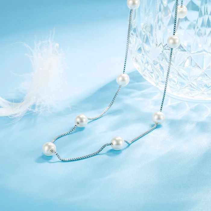 Colier din argint Ella, cu perle [3]