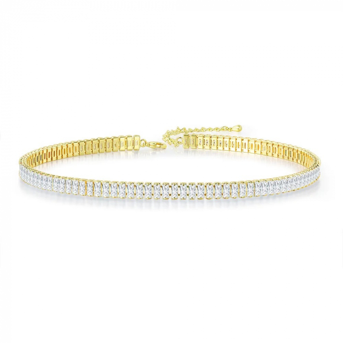 Colier tennis Karlee, auriu, cu zirconiu, placat cu aur 14K [1]