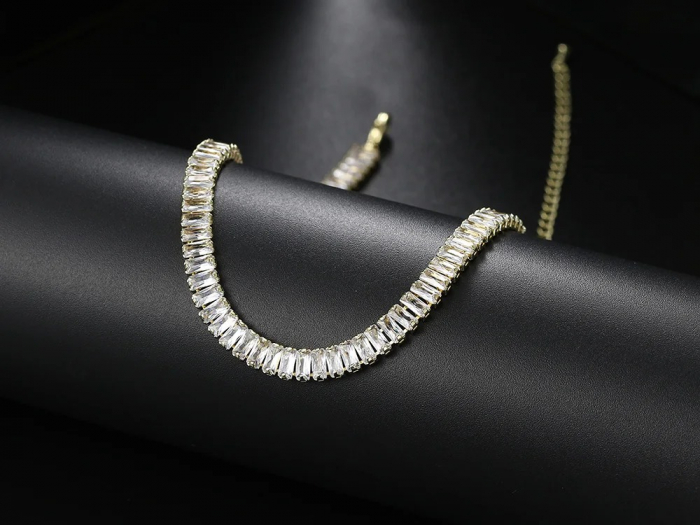 Colier tennis Karlee, auriu, cu zirconiu, placat cu aur 14K [2]