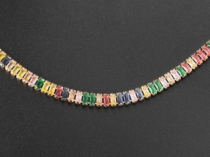 Colier tennis Karlee, auriu multicolor, cu zirconiu, placat cu aur 14K [3]