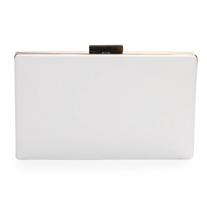Geantă clutch de ocazie Clementine, albă, decorată cu pietre în formă de soare [5]