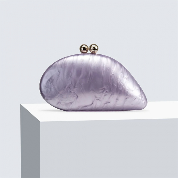 Geantă clutch premium Soraya, asimetrică, cu aspect perlat [2]