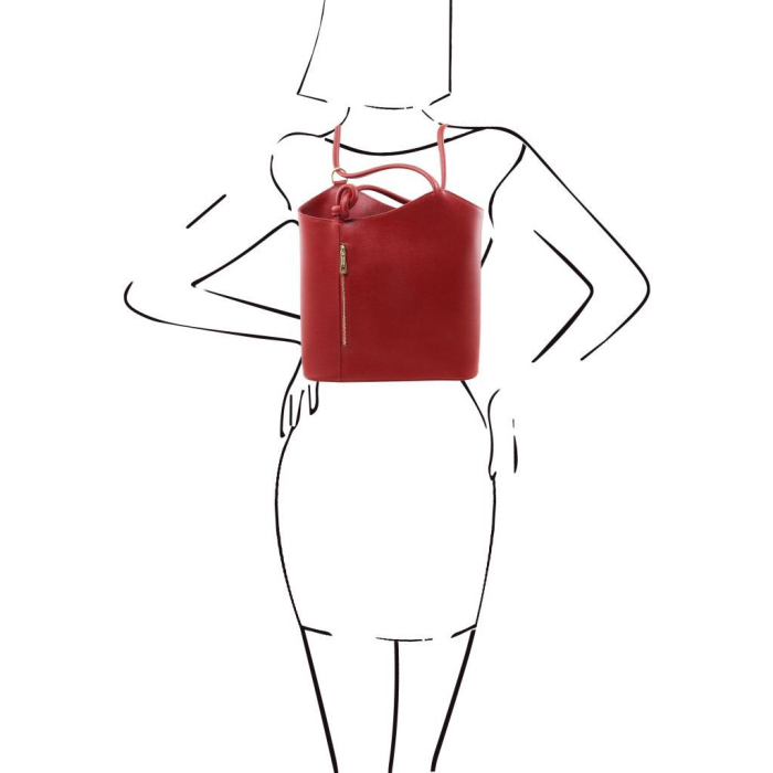 PATTY - Geantă de umăr & rucsac convertibil din piele naturală Saffiano [7]