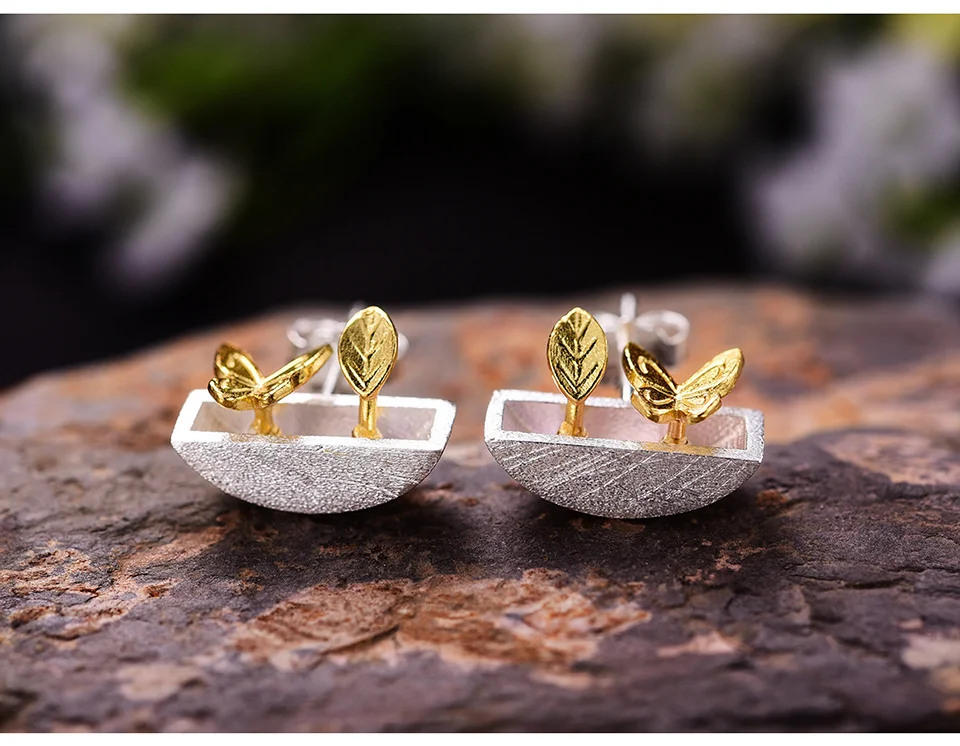 Set Garden, colier, inel și cercei, din argint placat cu aur 18K - Colecția Metamorphosis [4]