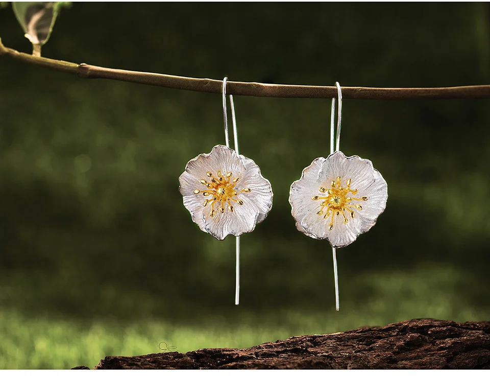 Set Bloom, inel și cercei, din argint placat cu aur 18K, cu model floral - Colecția Metamorphosis [3]