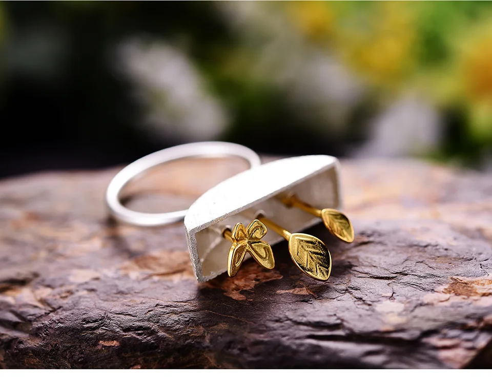 Set Garden, colier, inel și cercei, din argint placat cu aur 18K - Colecția Metamorphosis [10]