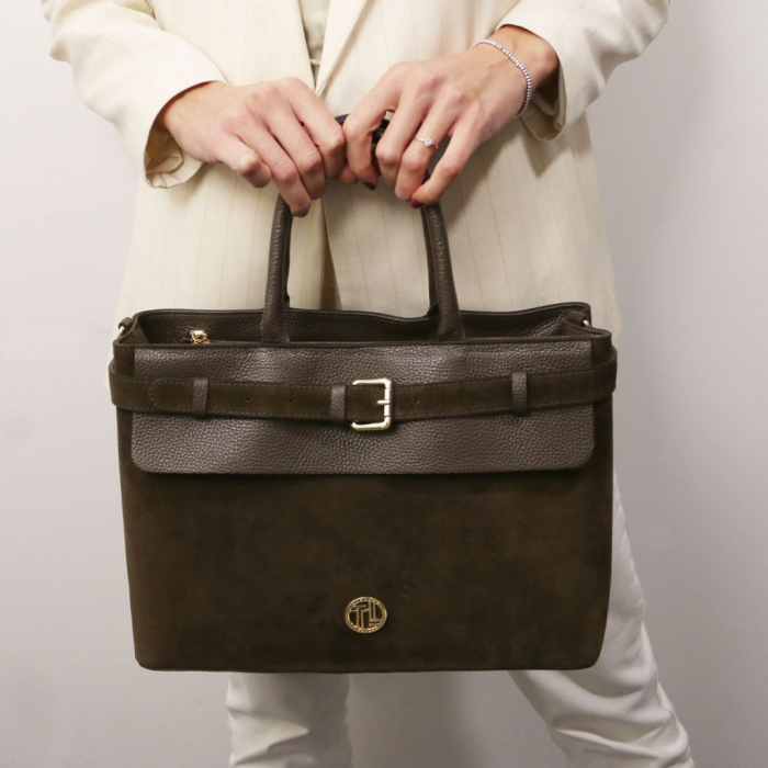 TENACE - Geantă de mână din piele naturală întoarsă [7]