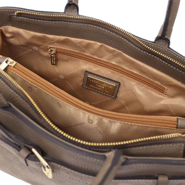 TENACE - Geantă de mână din piele naturală întoarsă [5]