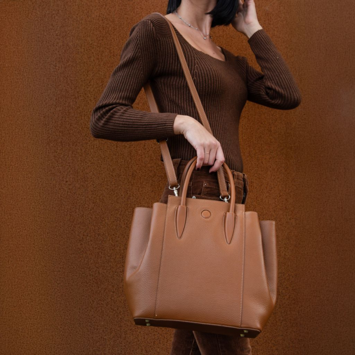 Tulipan - Geantă de mână din piele naturală [7]