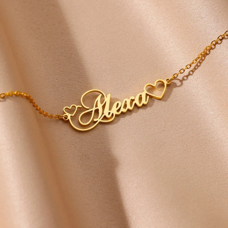 Brățară personalizată Coraline, aurie, subțire, din oțel inoxidabil placat cu aur 18K [1]