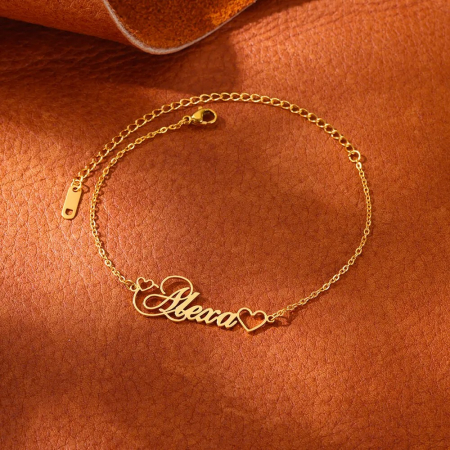 Brățară personalizată Coraline, aurie, subțire, din oțel inoxidabil placat cu aur 18K [5]