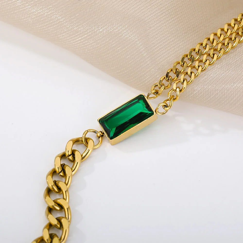 Brățară Lori, aurie, din oțel inoxidabil placat cu aur 18K, cu model geometric [4]