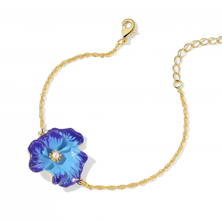 Brățară Orchid, subțire, placată cu aur 18K, din email pictat manual - Colecția Fable [1]