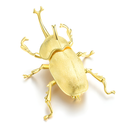 925 SILVER JEWELRY - Dragonfly brooch, handmade, made of 18K gold-plated silver - Metamorphosis Collection