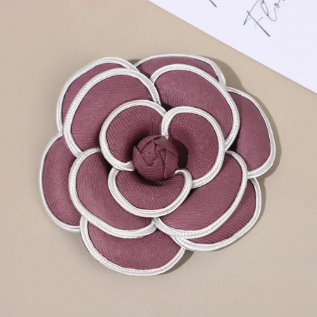 Broșă Malie, roz închis, handmade, în formă de camelie [1]