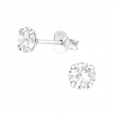 CERCEI - Cercei argint Phoebe, rotunzi, tip stud, cu zirconiu