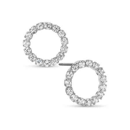 Celebration - Cercei Mya, argintii, rotunzi, decorați cu zirconiu - Colecția Celebration