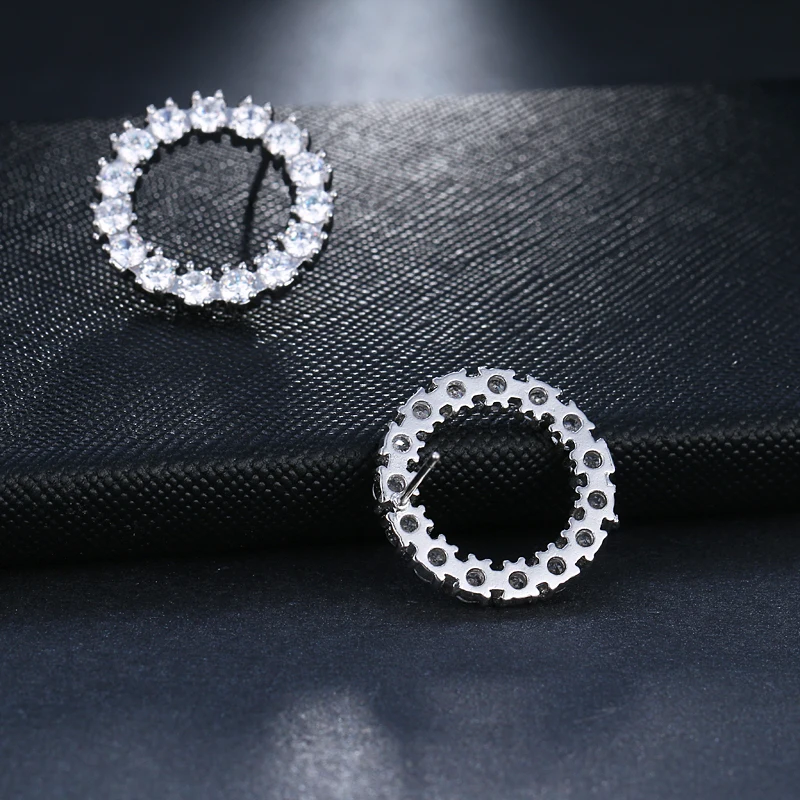 Cercei Mya, argintii, rotunzi, decorați cu zirconiu - Colecția Celebration [3]