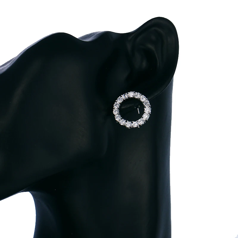 Cercei Mya, argintii, rotunzi, decorați cu zirconiu - Colecția Celebration [4]