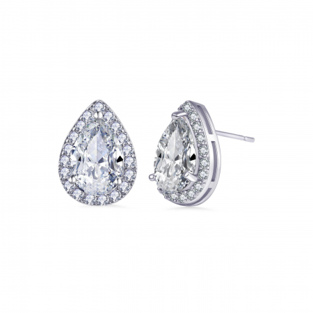 COLECȚII - Cercei Kae, argintii, în formă de lacrimă, decorați cu zirconiu - Colecția Celebration