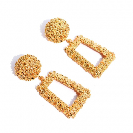 Cercei cu clips Raquel, aurii, cu formă geometrică [1]